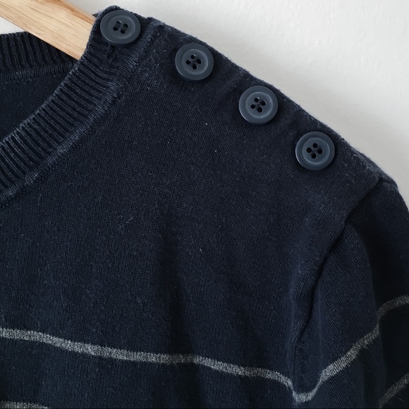 H&M Striped Button Shoulder Crewneck Sweater - Picture 5 of 7
